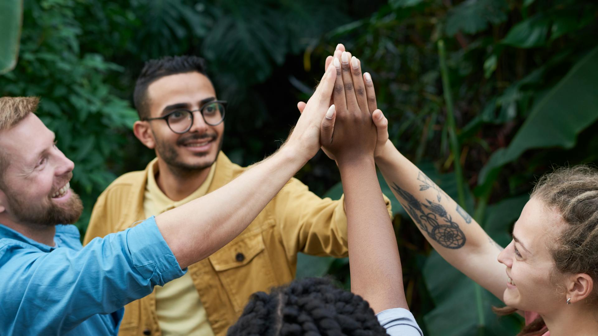 people happy and smiling